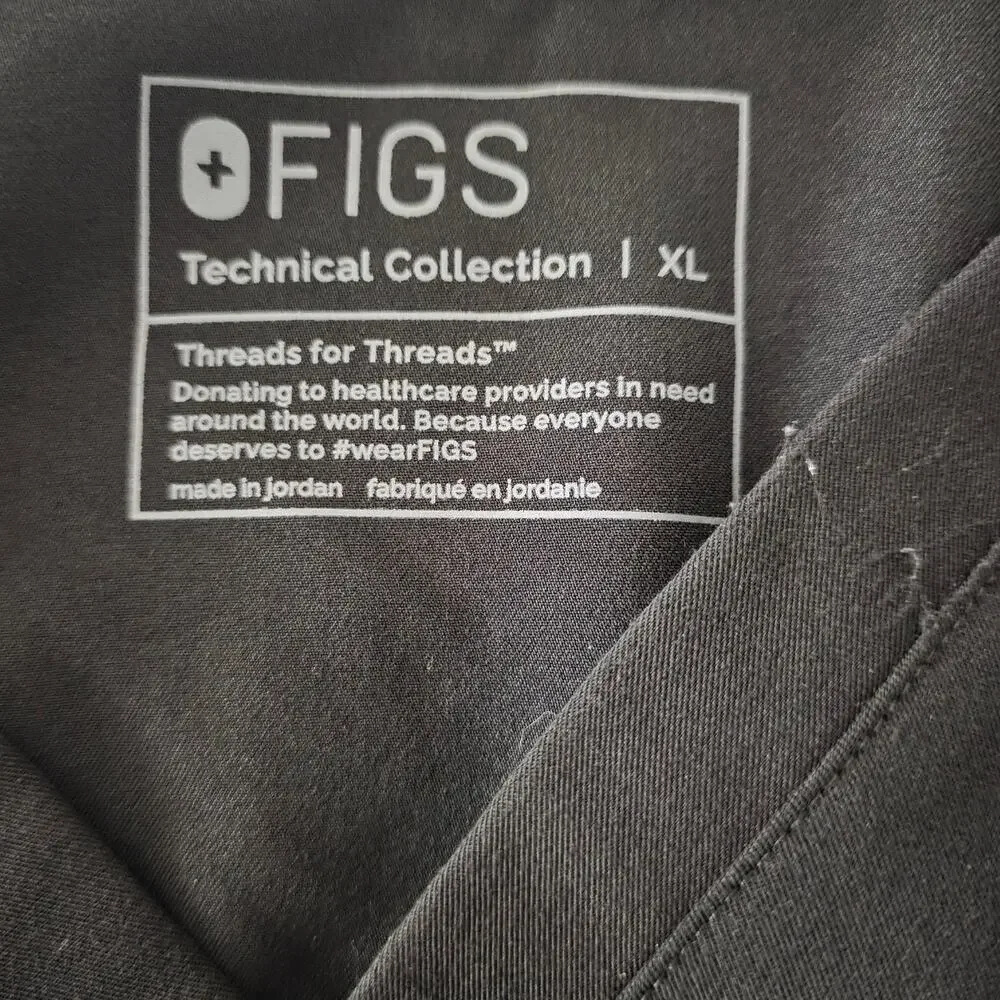 Figs Catarina 1 Pocket Scrub Top "Black" PO# 6329 Size XL (2) - Picture 4 of 8